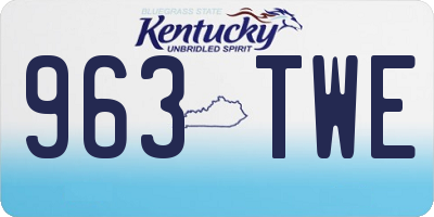 KY license plate 963TWE
