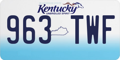 KY license plate 963TWF