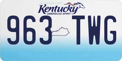 KY license plate 963TWG