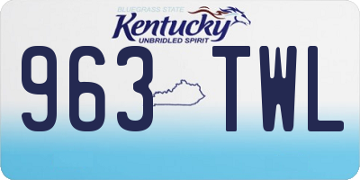 KY license plate 963TWL