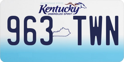 KY license plate 963TWN