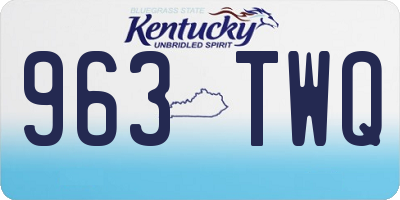 KY license plate 963TWQ