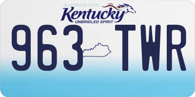KY license plate 963TWR