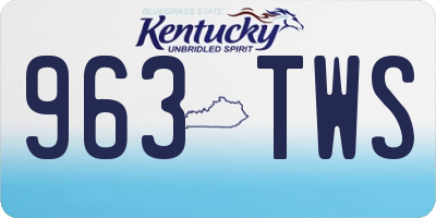 KY license plate 963TWS