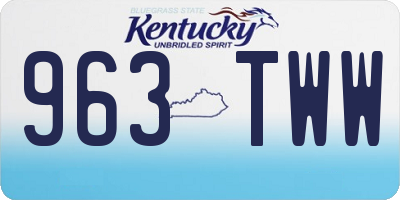 KY license plate 963TWW