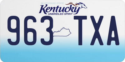KY license plate 963TXA