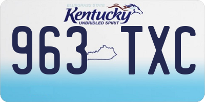 KY license plate 963TXC