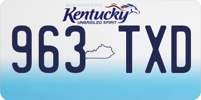 KY license plate 963TXD
