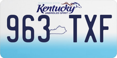 KY license plate 963TXF