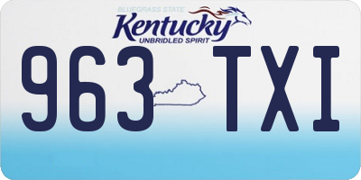 KY license plate 963TXI