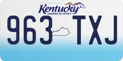 KY license plate 963TXJ