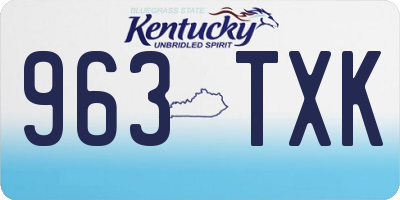 KY license plate 963TXK
