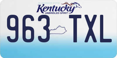 KY license plate 963TXL
