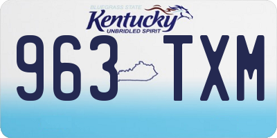KY license plate 963TXM