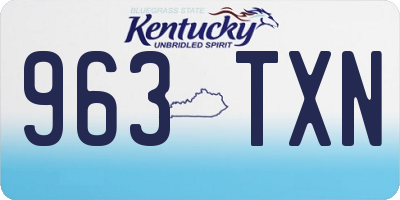 KY license plate 963TXN