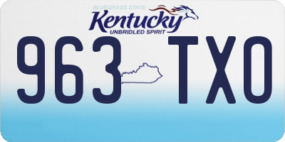 KY license plate 963TXO