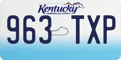 KY license plate 963TXP