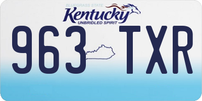 KY license plate 963TXR