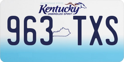 KY license plate 963TXS