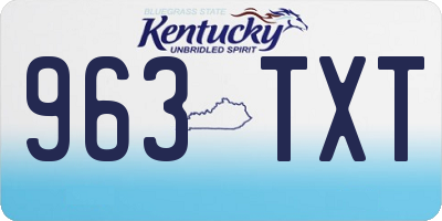 KY license plate 963TXT