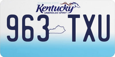 KY license plate 963TXU