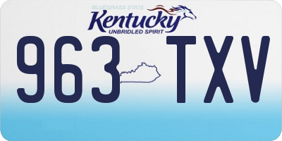 KY license plate 963TXV