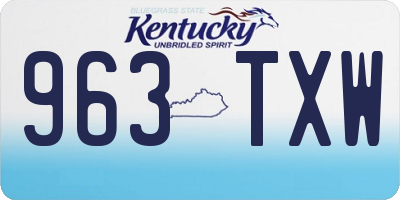 KY license plate 963TXW