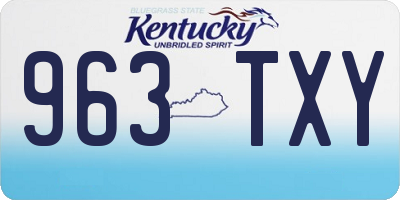 KY license plate 963TXY