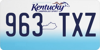 KY license plate 963TXZ