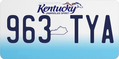 KY license plate 963TYA
