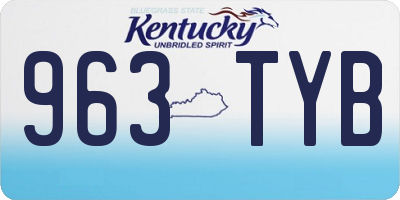 KY license plate 963TYB