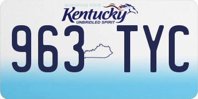 KY license plate 963TYC