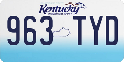KY license plate 963TYD