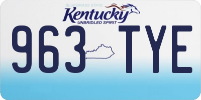 KY license plate 963TYE