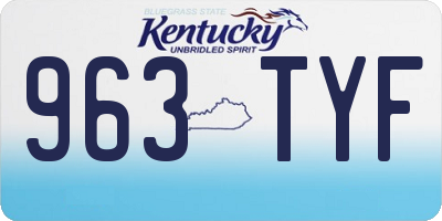KY license plate 963TYF