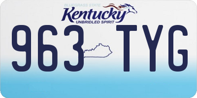 KY license plate 963TYG