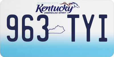 KY license plate 963TYI