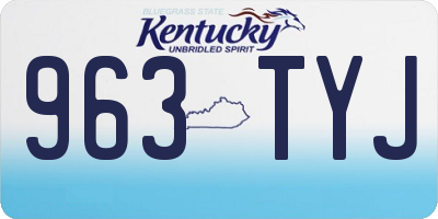 KY license plate 963TYJ