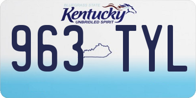 KY license plate 963TYL