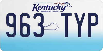 KY license plate 963TYP
