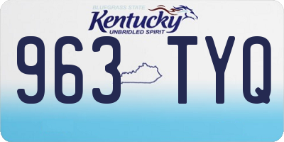 KY license plate 963TYQ