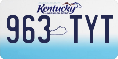 KY license plate 963TYT