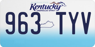 KY license plate 963TYV