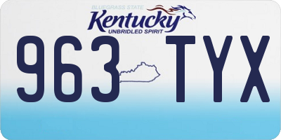 KY license plate 963TYX
