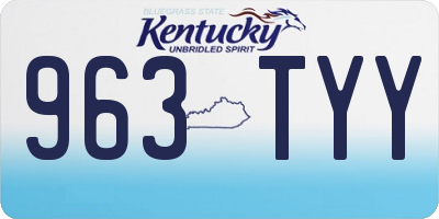 KY license plate 963TYY
