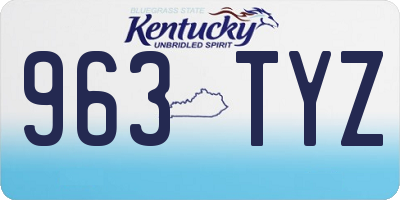 KY license plate 963TYZ