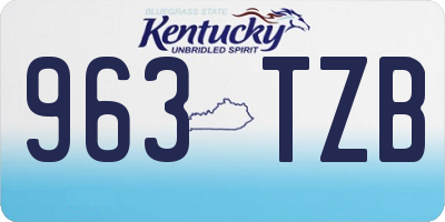 KY license plate 963TZB