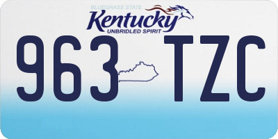 KY license plate 963TZC