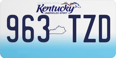 KY license plate 963TZD
