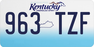 KY license plate 963TZF